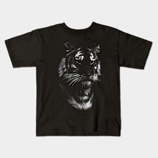 tiger, black shirt Kids T-Shirt